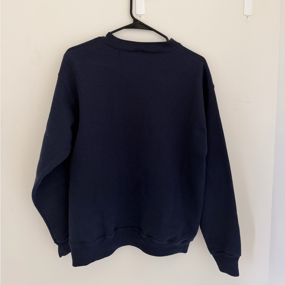 Vintage 90s Dallas Cowboys Logo 7 NFL Crewneck Sweatshirt Navy Medium - Picture 3 of 4
